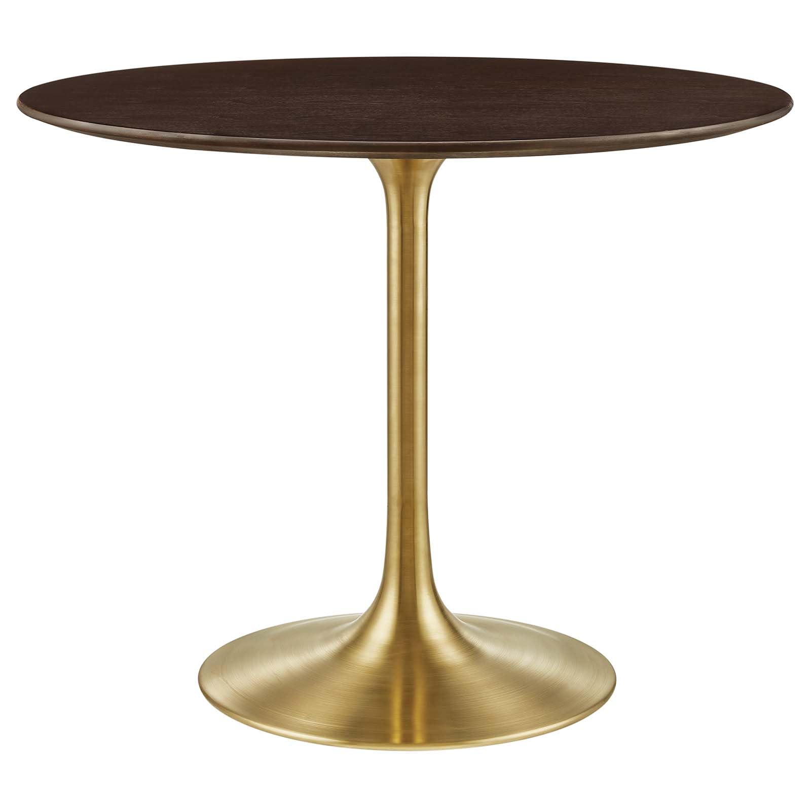 Modway Lippa Dining Table, 36", Gold Cherry Walnut
